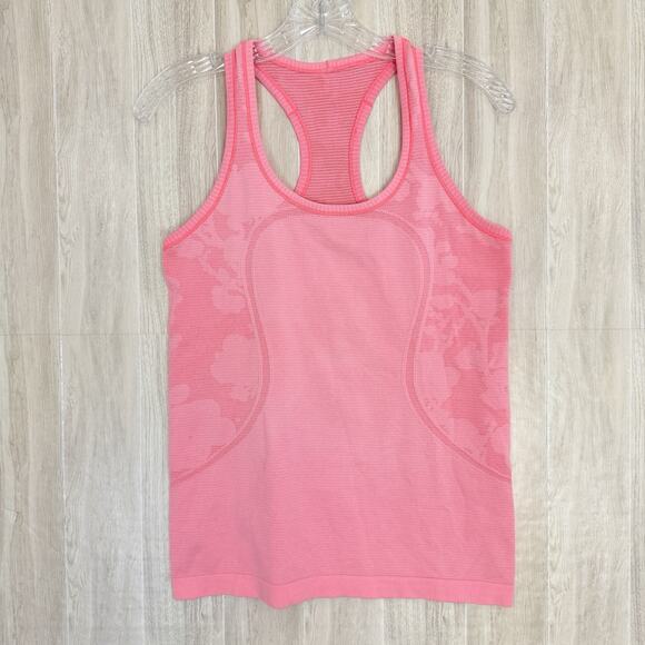 LULULEMON Swiftly Tech Racerback Tank Top Womens Size 8 Coral Pink Gym Running - Picture 1 of 13